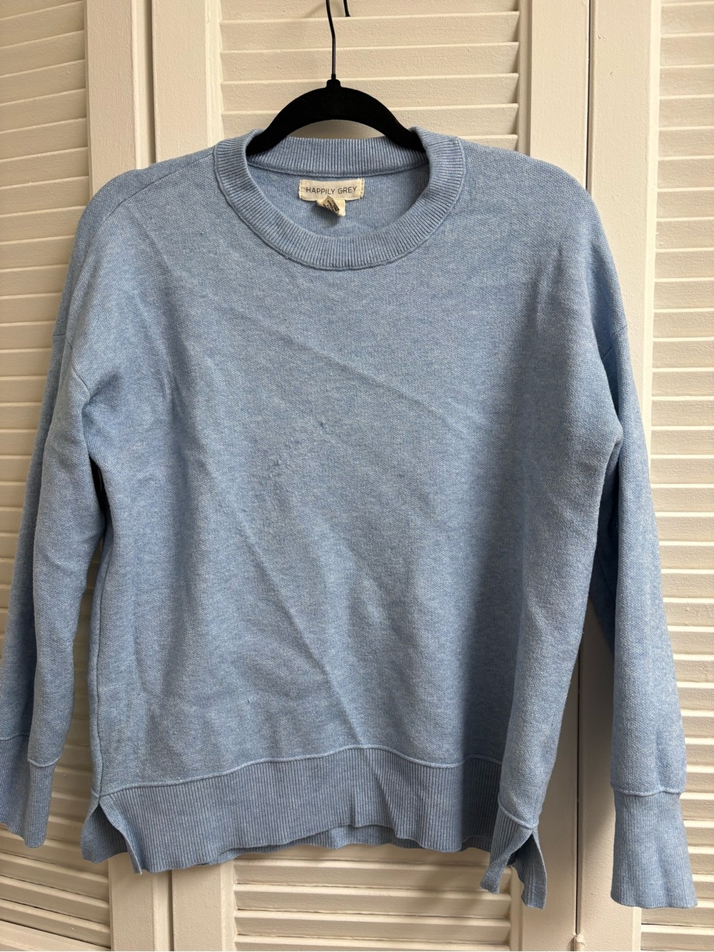 Happy Grey Women's Light Blue Crewneck Sweater